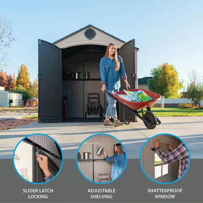8 Ft. W X 10 Ft. D Resin Outdoor Storage Shed 71.7 Sq. Ft.