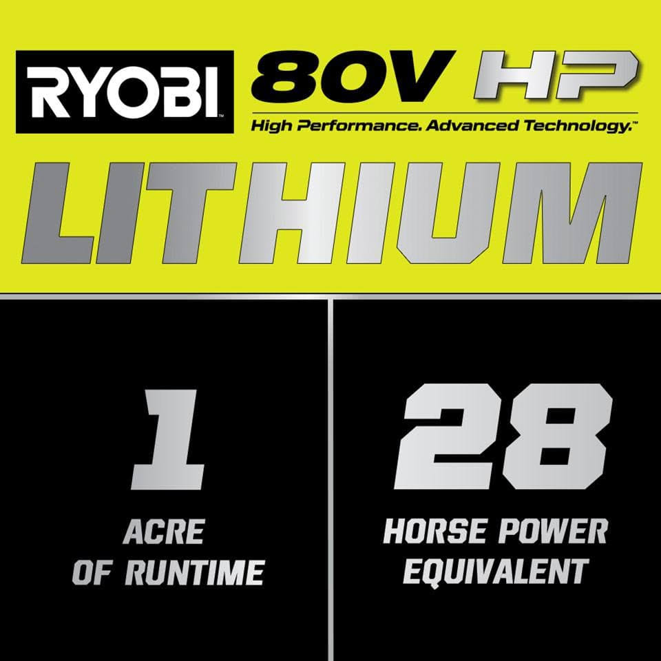 RYOBI 80V HP Brushless 30 in. Battery Electric Cordless Zero Turn Riding Mower with 80V 10 Ah Batteries and Charger