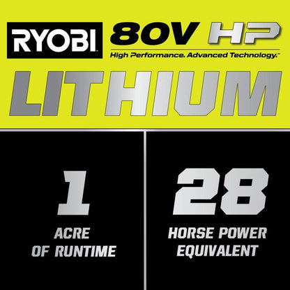 RYOBI 80V HP Brushless 30 in. Battery Electric Cordless Zero Turn Riding Mower with 80V 10 Ah Batteries and Charger