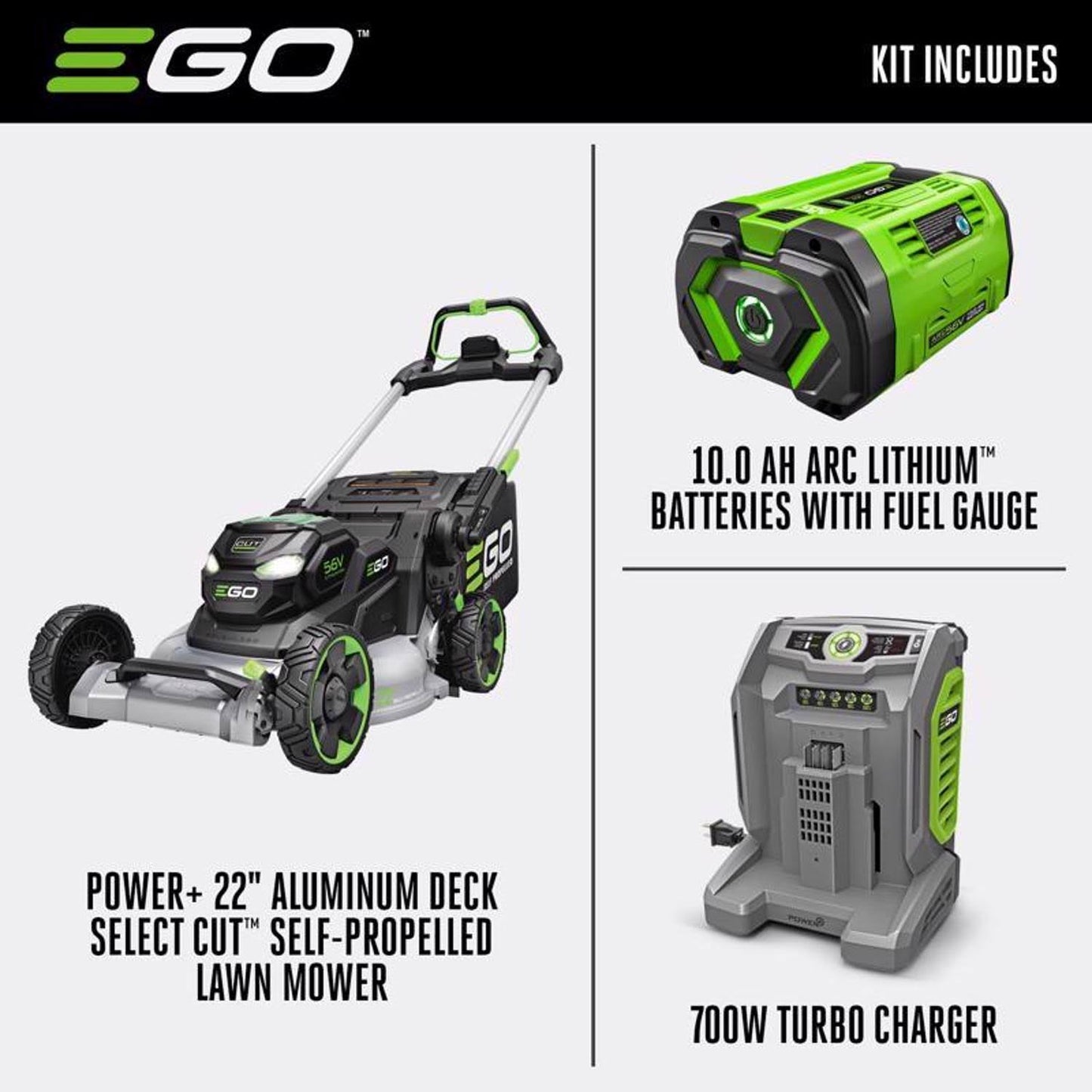 EGO Power+ 22 in Aluminum Deck Select Cut Self-Propelled Lawn Mower